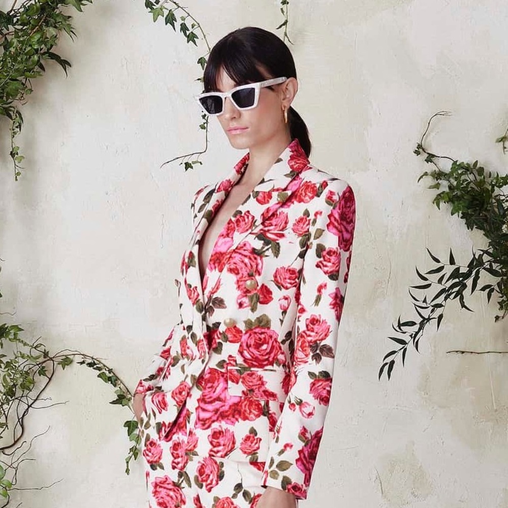 L'AGENCE Kenzie Rose Print Blazer. Size 2